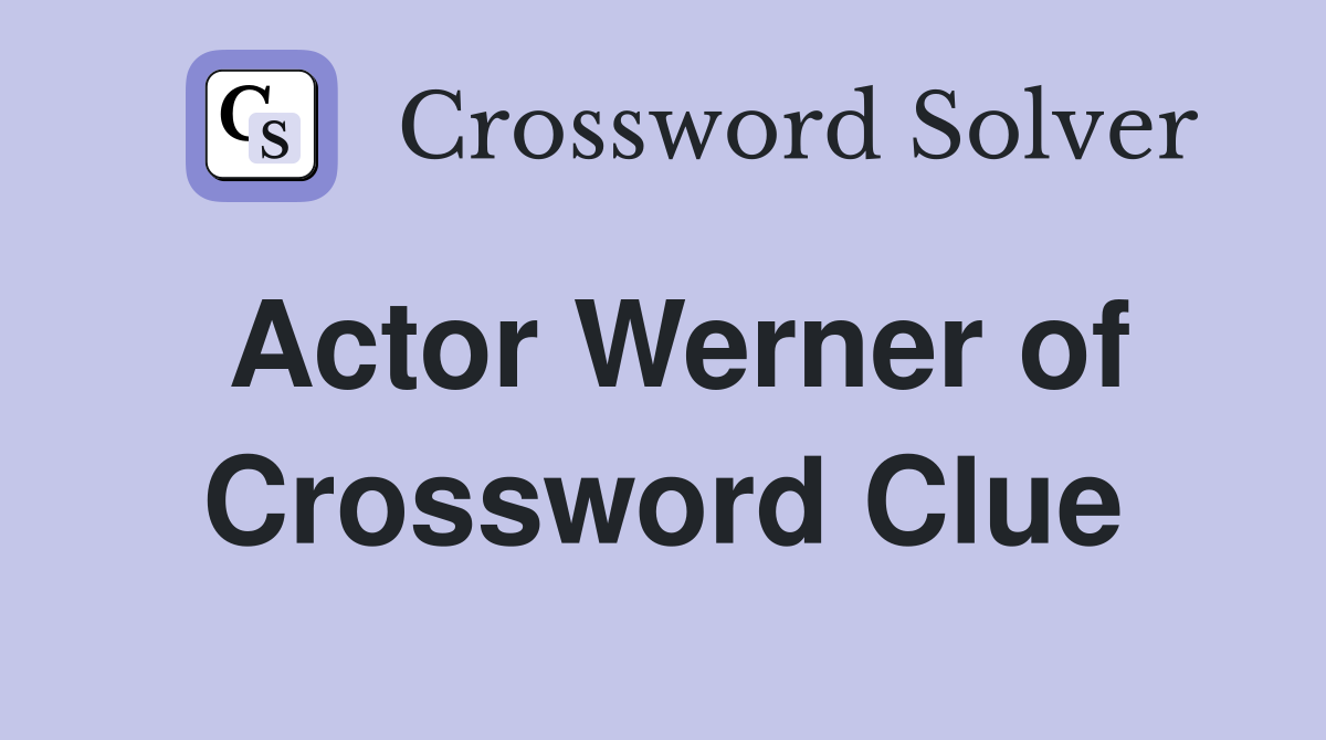 Actor Werner of